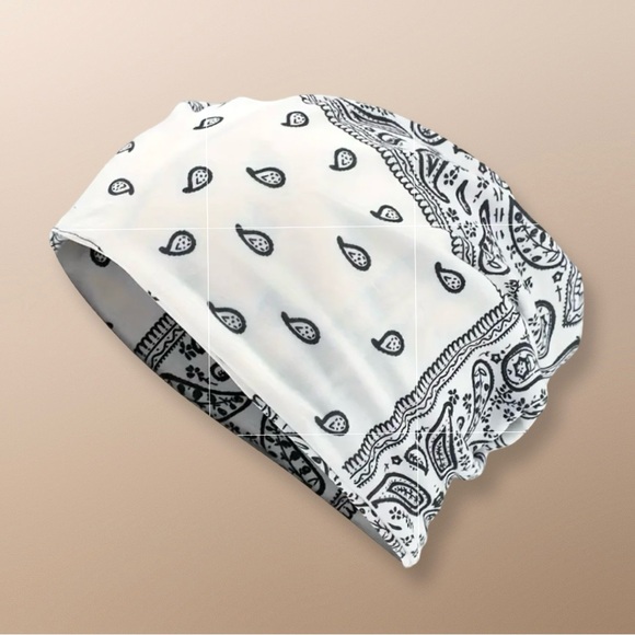 Accessories - ✂️ SPRING SWEEP SALE Paisley Print Loose Fit Lined Elastic Slouchy Beanie Hat